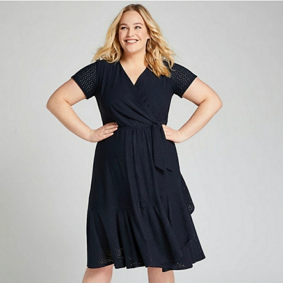 Lane Bryant Dresses & Skirts - Lane Bryant Crossover Eyelet Dress
